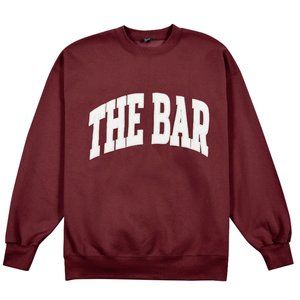 NWT The Bar Varsity Sweatshirt in Maroon/ Bordeaux XL